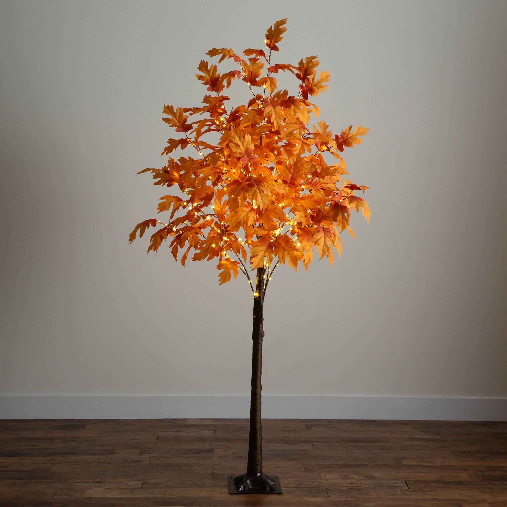 7ft. Pre-Lit Autumn Maple Artificial Fall Tree with 450 Warm White LED Lights